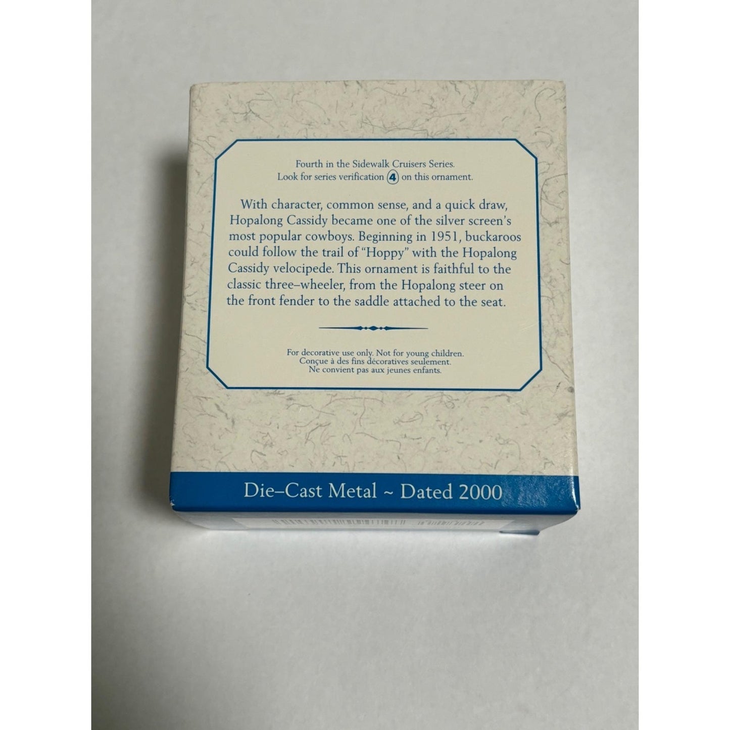 2000 Hallmark Ornament Hopalong Cassidy Velocipede Die Cast 4th In Series