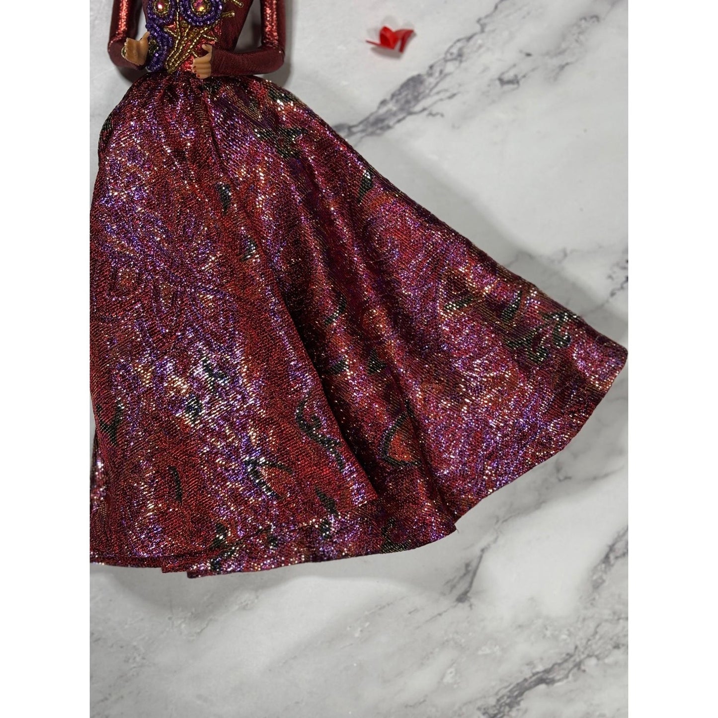 OOAK Barbie By Bruce A Nygren Custom Gown Hairdo Artist Designer Doll red gold