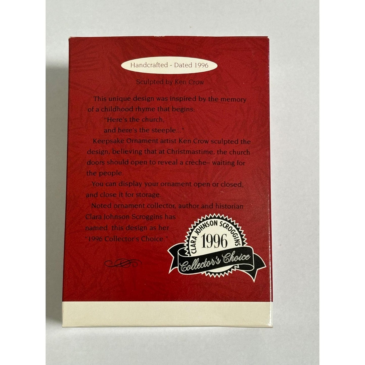 Vintage Hallmark Keepsake Ornament Come All Ye Faithful 1996 Church Opens