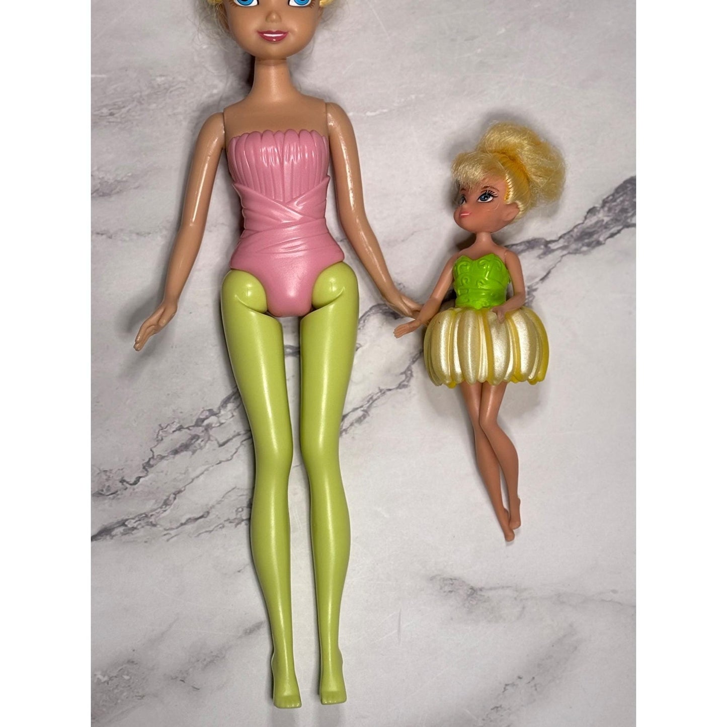 Lot of 2 Tinker bell Disney Fairies 2011 9.5” and 2013 5.5” Jakks Pacific