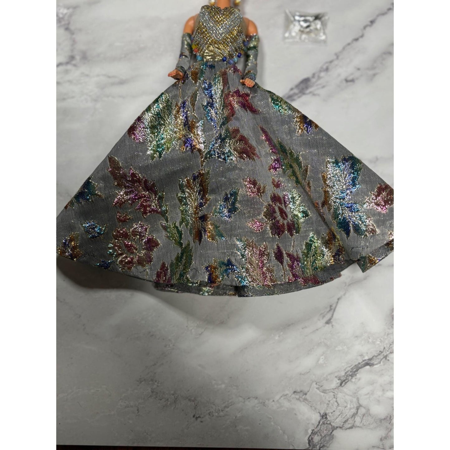 OOAK Barbie By Bruce A Nygren Custom Gown Hairdo Artist Designer Doll rainbow