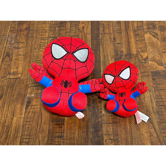 Lot of 2 Marvel Spider man TY Beanie Babies medium and small