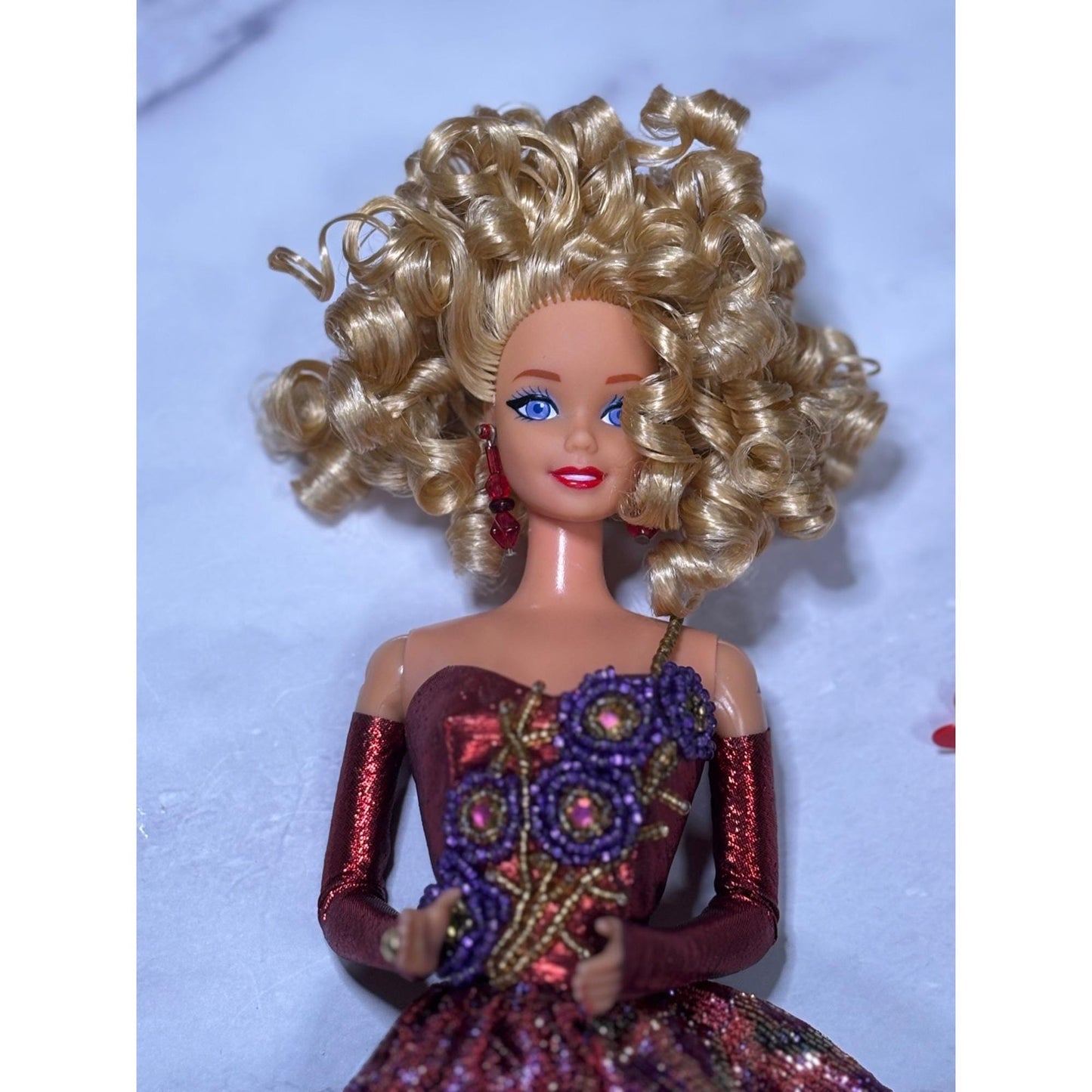OOAK Barbie By Bruce A Nygren Custom Gown Hairdo Artist Designer Doll red gold