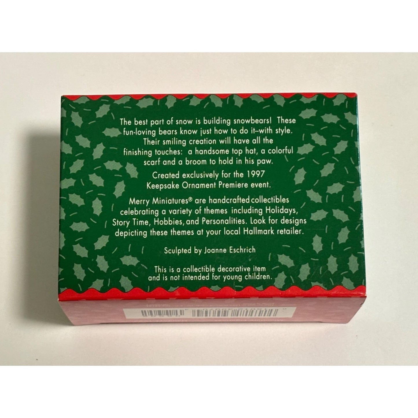 Vintage 1997 Hallmark Merry Miniatures Teddy Bears Snowman Christmas Snowbear