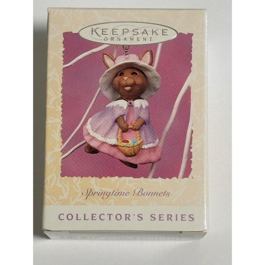 1997 Hallmark Keepsake Ornament Springtime Bonnets Easter Bunny 5th in Series