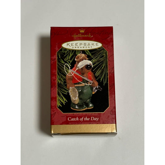 Hallmark Keepsake Ornament 1997 Catch the Day Fishing Bear Figurine Collectible