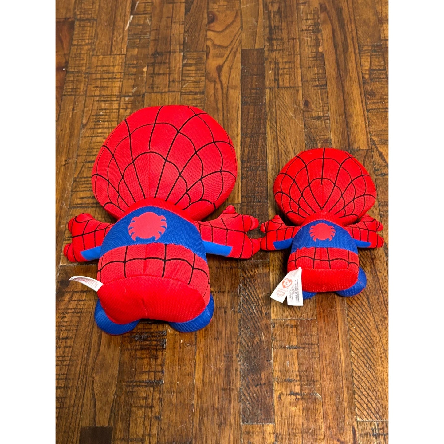Lot of 2 Marvel Spider man TY Beanie Babies medium and small