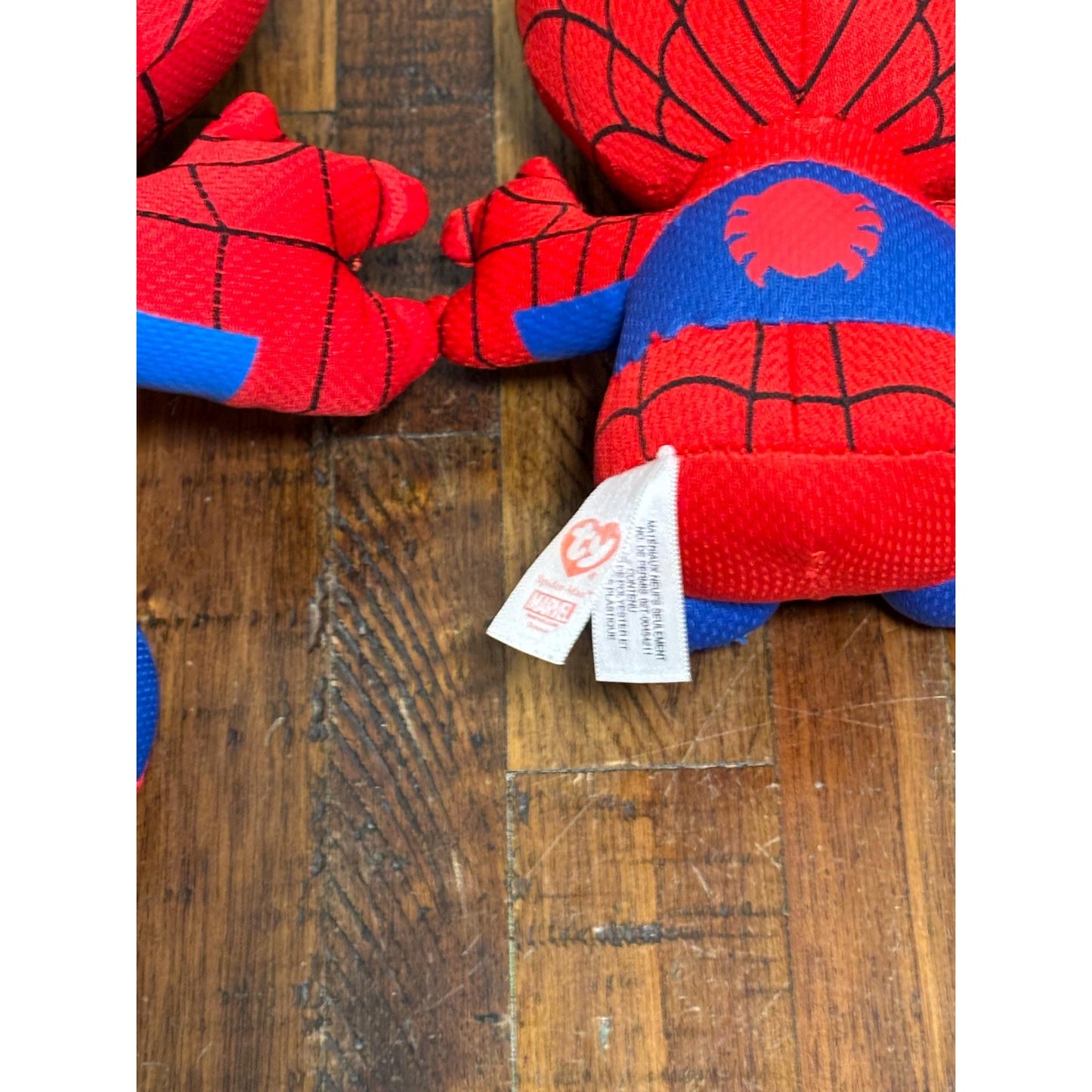 Lot of 2 Marvel Spider man TY Beanie Babies medium and small