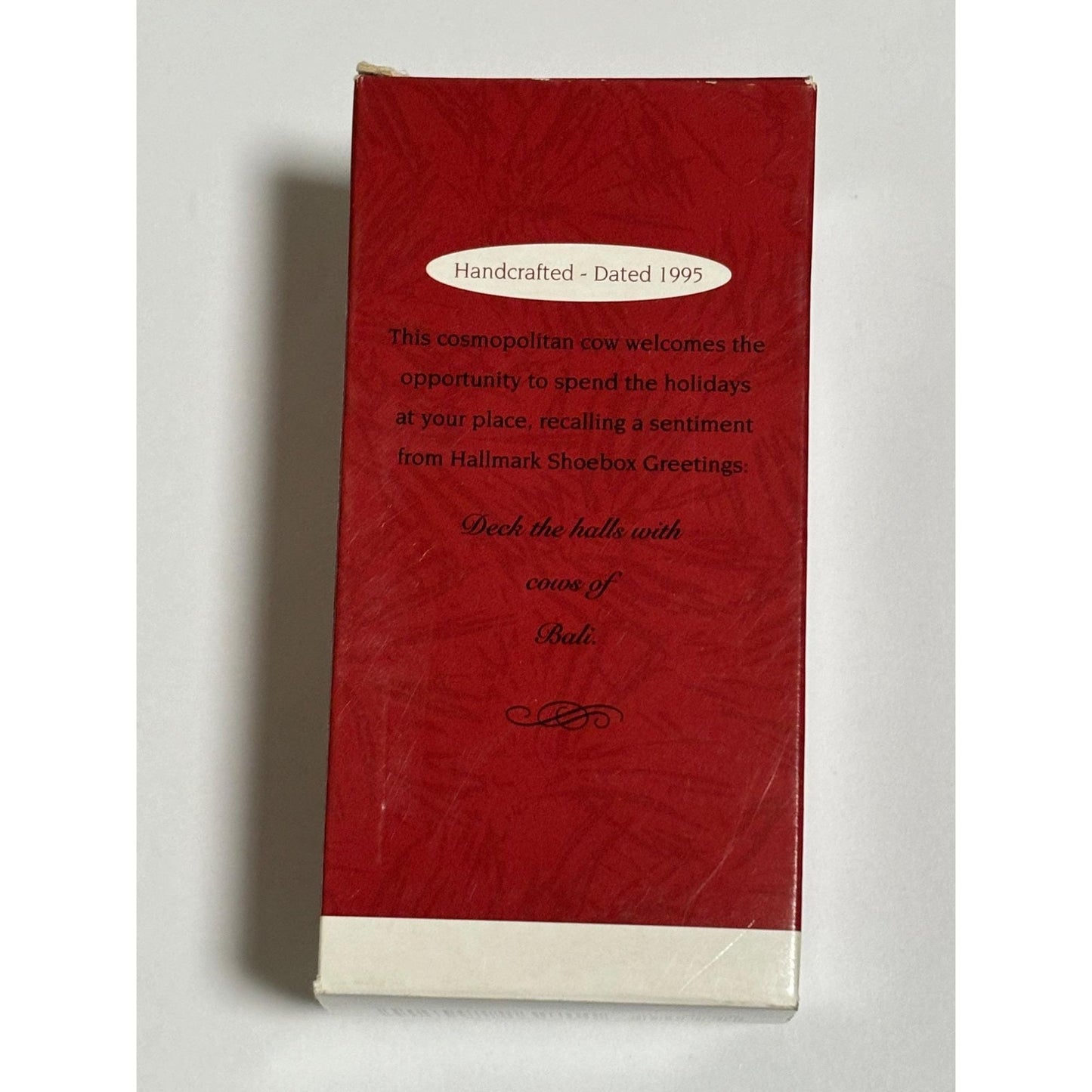 Hallmark Keepsake Cows of Bali Christmas Ornament 1995 Shoebox