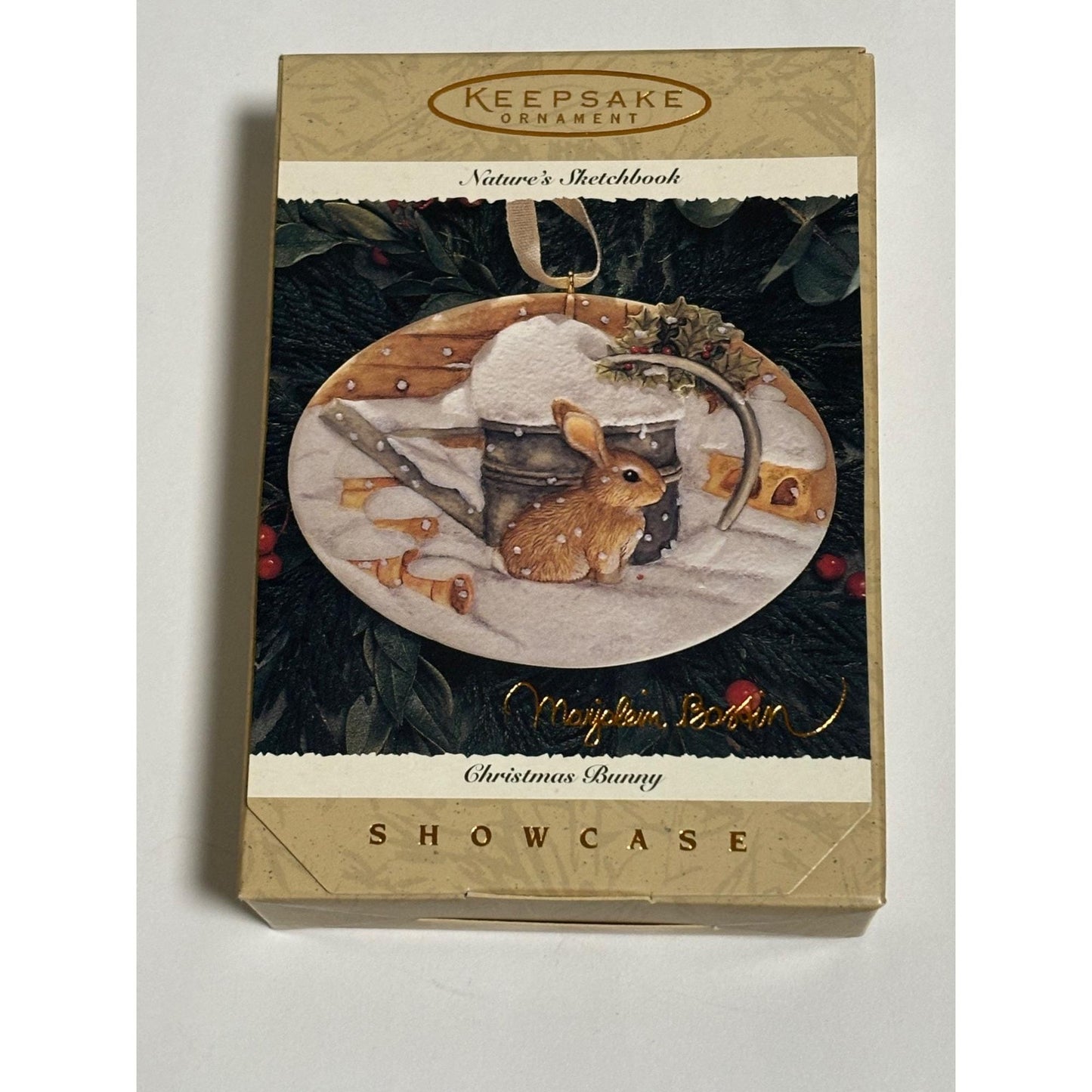 Vintage 1996 Hallmark Bunny Nature's Sketchbook Keepsake Christmas Ornament