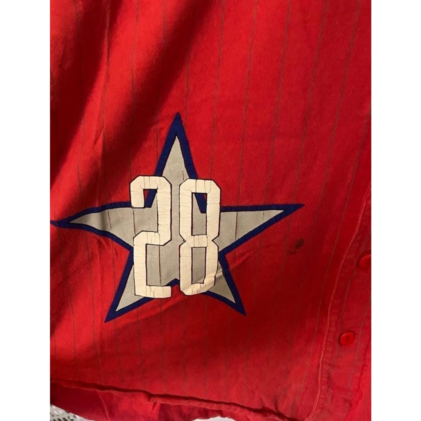 Vintage Rare Disney Studios #28 Team Mickey Mouse Goofy Red Baseball Jersey XL