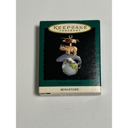 1995 Hallmark Keepsake Ornament Miniature "PRECIOUS CREATIONS" Whale Rhino Eagle