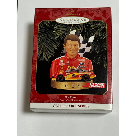1999 Hallmark Keepsake Ornament NASCAR Bill Elliott Collector 1st in Series