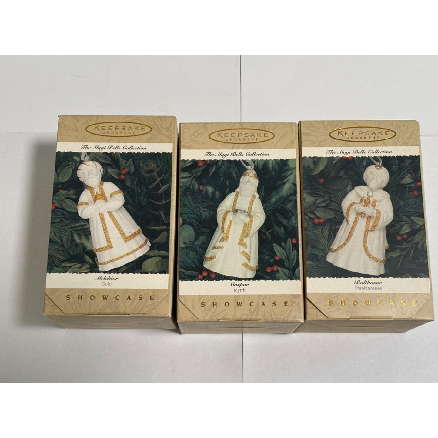 Set of 3 Hallmark Keepsake Showcase Ornaments The Magi Bells Collection 1996