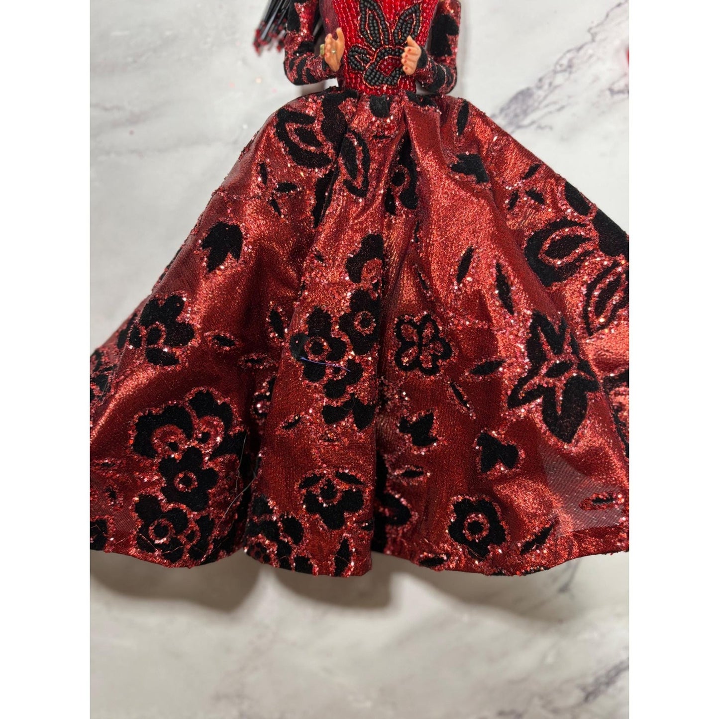 OOAK Barbie By Bruce A Nygren Custom Gown Hairdo Artist Designer Doll red