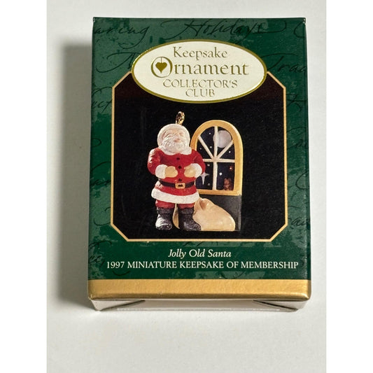 HALLMARK Keepsake Jolly Old Santa Miniature Membership Christmas Ornament 1997