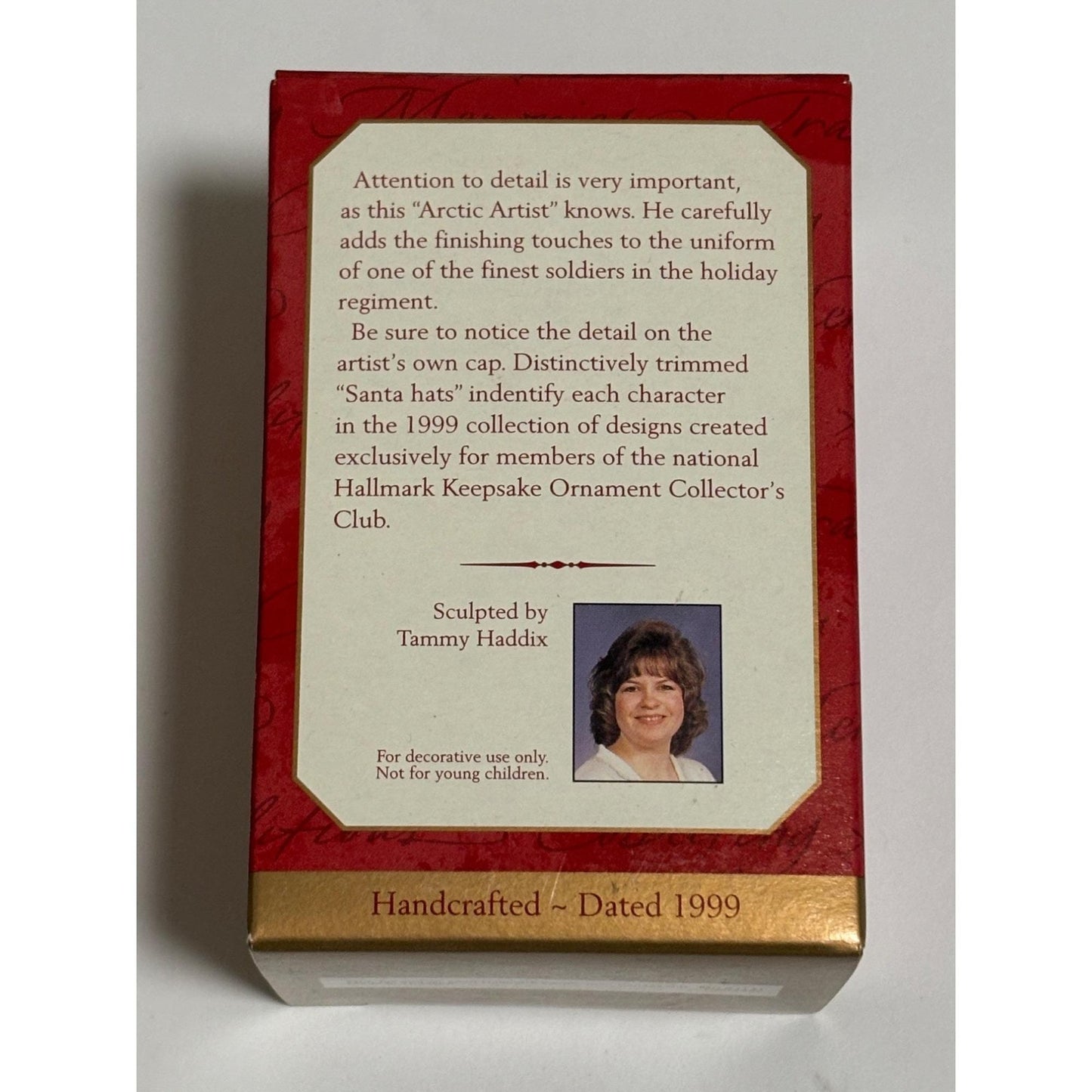 Hallmark Collectors Club Ornament 1999 “Arctic Artist” Elf Painting Toy Soldier