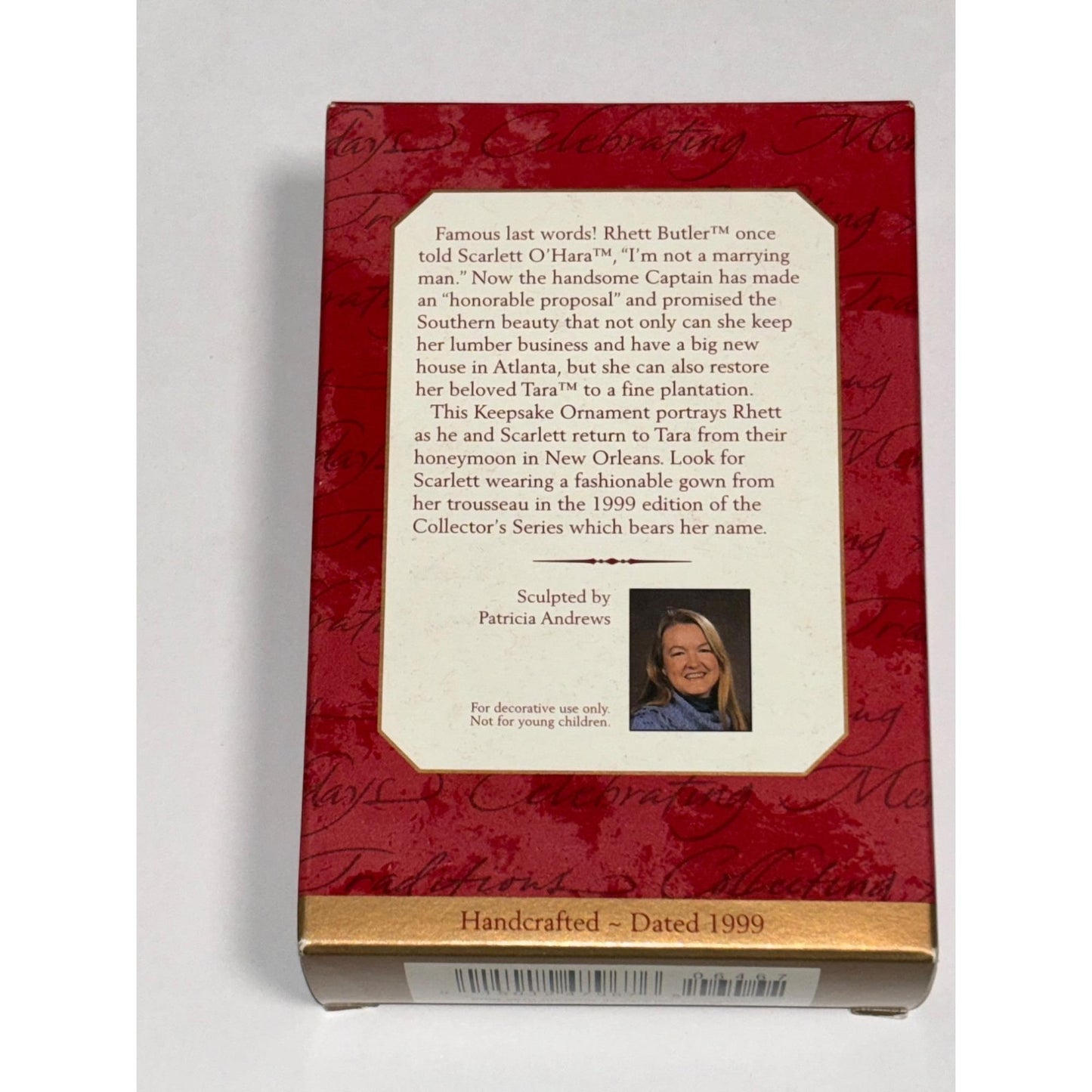 RHETT BUTLER - Gone with the Wind 2000 Hallmark Keepsake Christmas Ornament