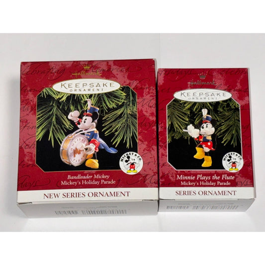 Lot of 2 Hallmark Disney Ornaments Mickey’s Holiday Parade