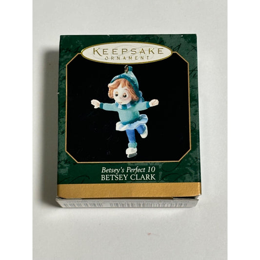 1999 Hallmark Keepsake Betsey's Perfect 10 Miniature Christmas Ornament Skating