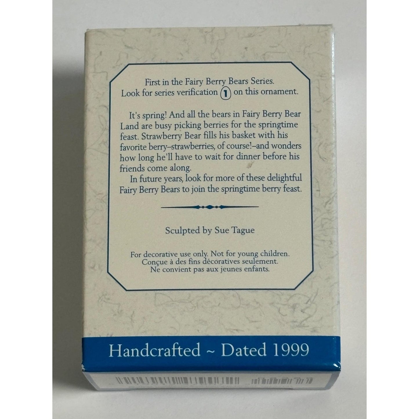 1999 Hallmark Keepsake Spring Ornament "Strawberry" #1 Fairy Berry Bears Series