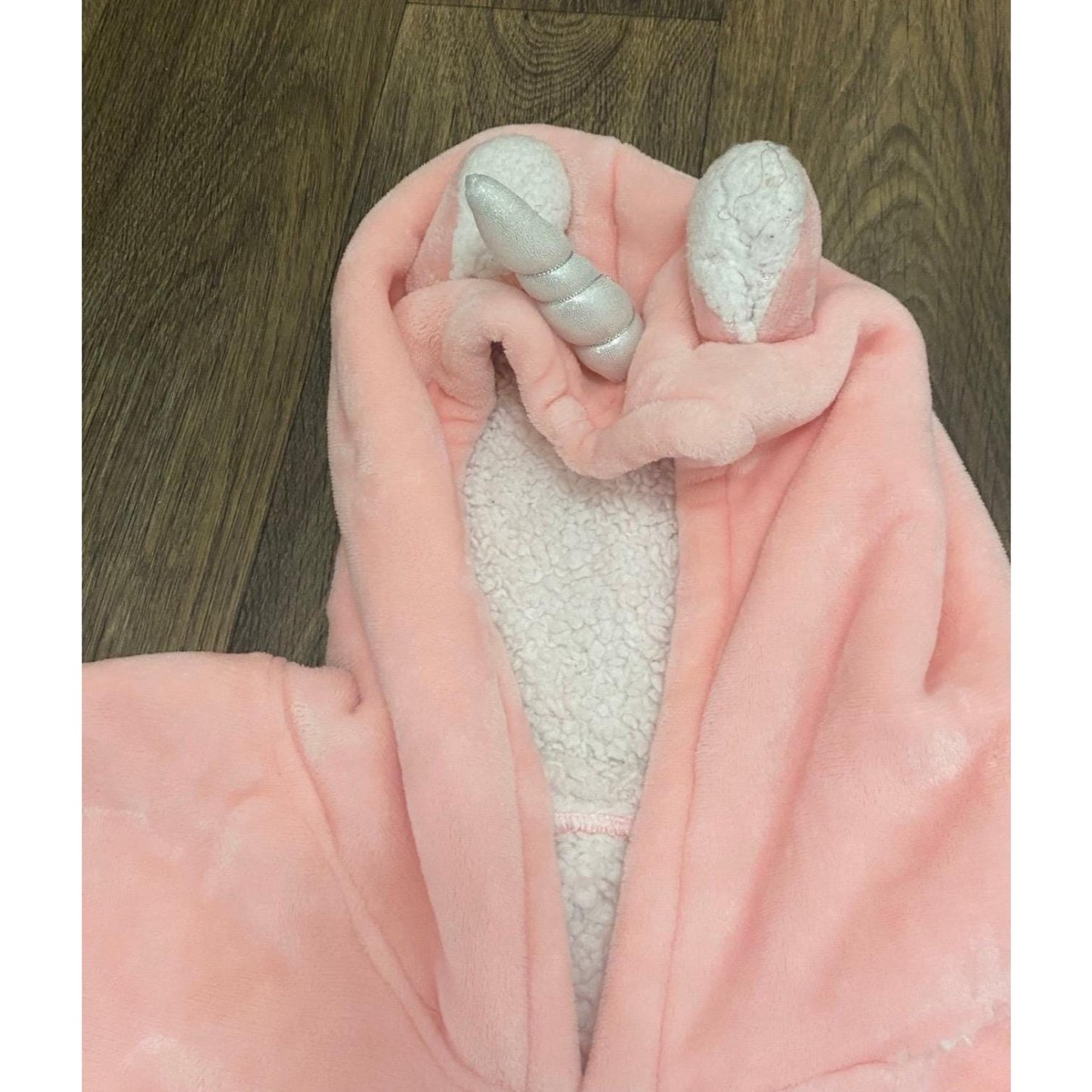 Catalonia Pink Unicorn Fleece Hoodie Sweatshirt Wearable Blanket Hood Sleeves