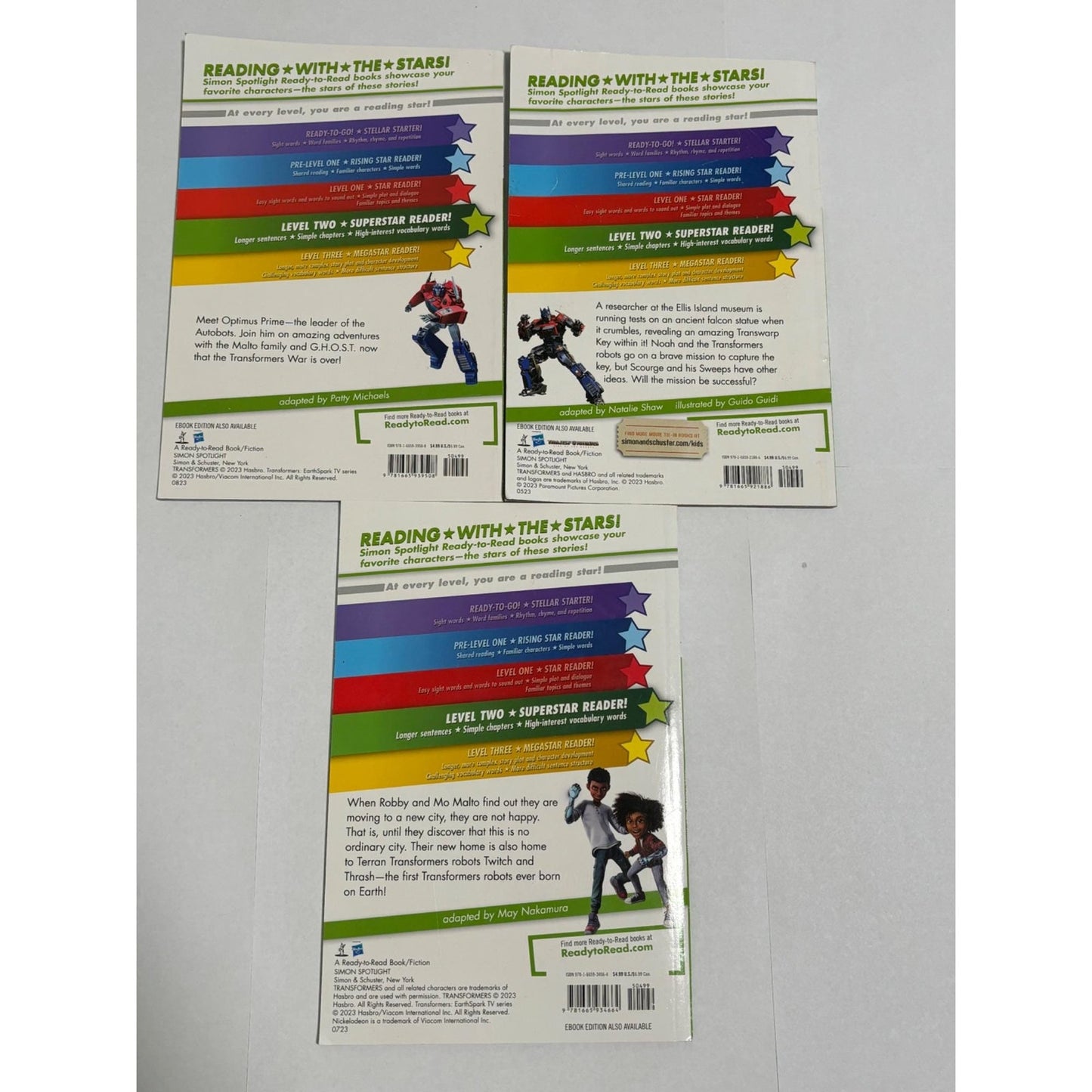 Lot of 3 Transformers Ready to Read books