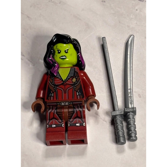 Lego Marvel Super Heroes Minifigure sh0124 Gamora Dark Red Suit 76021