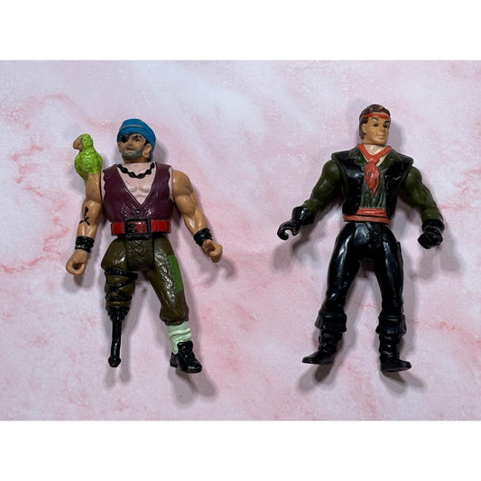 Lot 2 Hook Peter Pan Swashbuckling & Bill Jukes 4in\ Action Figure Mattel 1991