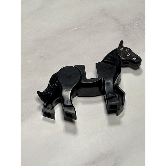 1x LEGO Horse Black Movable with Bridges Brown 79108 6037638 10352c01pb03