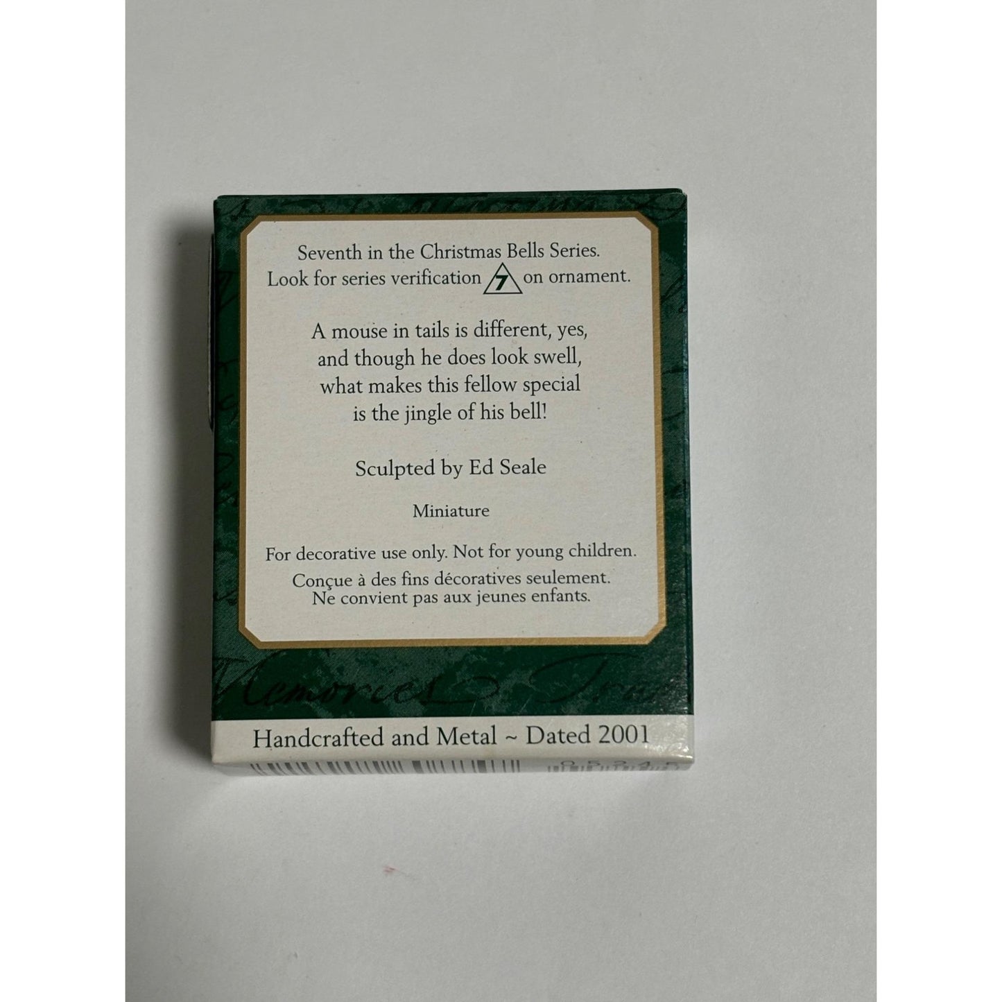 Vintage 2001 Hallmark Keepsake Miniature Ornament Christmas Bells #7 in Series