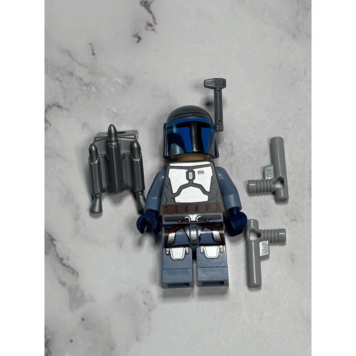 LEGO Star Wars Jango Fett Minifigure Mandalorian sw0468 75015 Bounty Hunter Blue