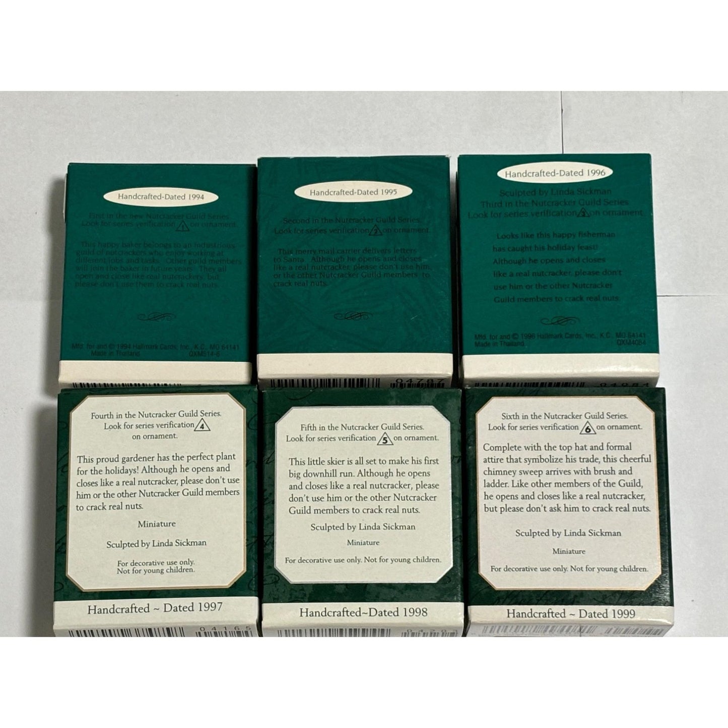 Lot of 6 Hallmark Keepsake Miniature Nutcracker Guild Ballet Ornaments