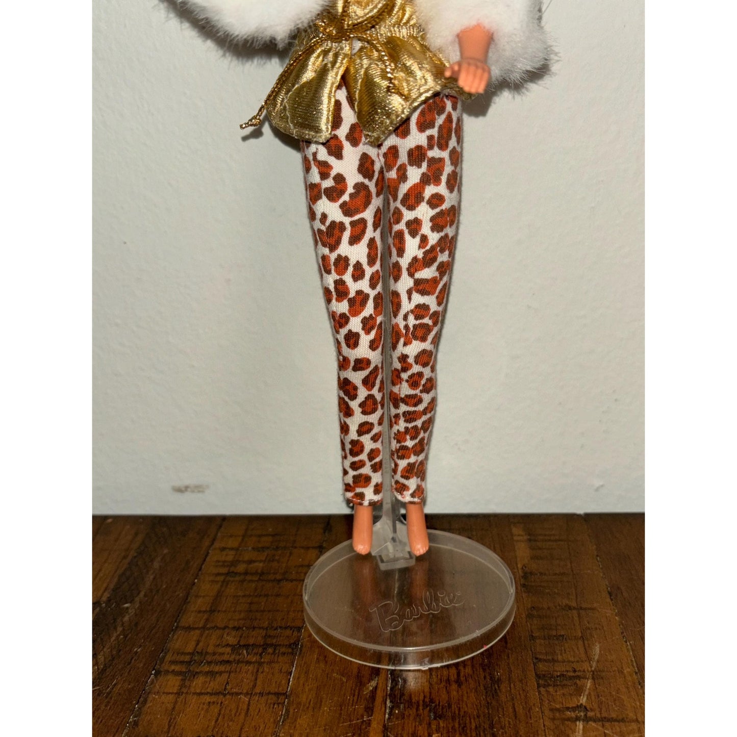 Mattel 1995 Barbie Fashion Avenue Gold Coat Leopard Tights 14299-14980