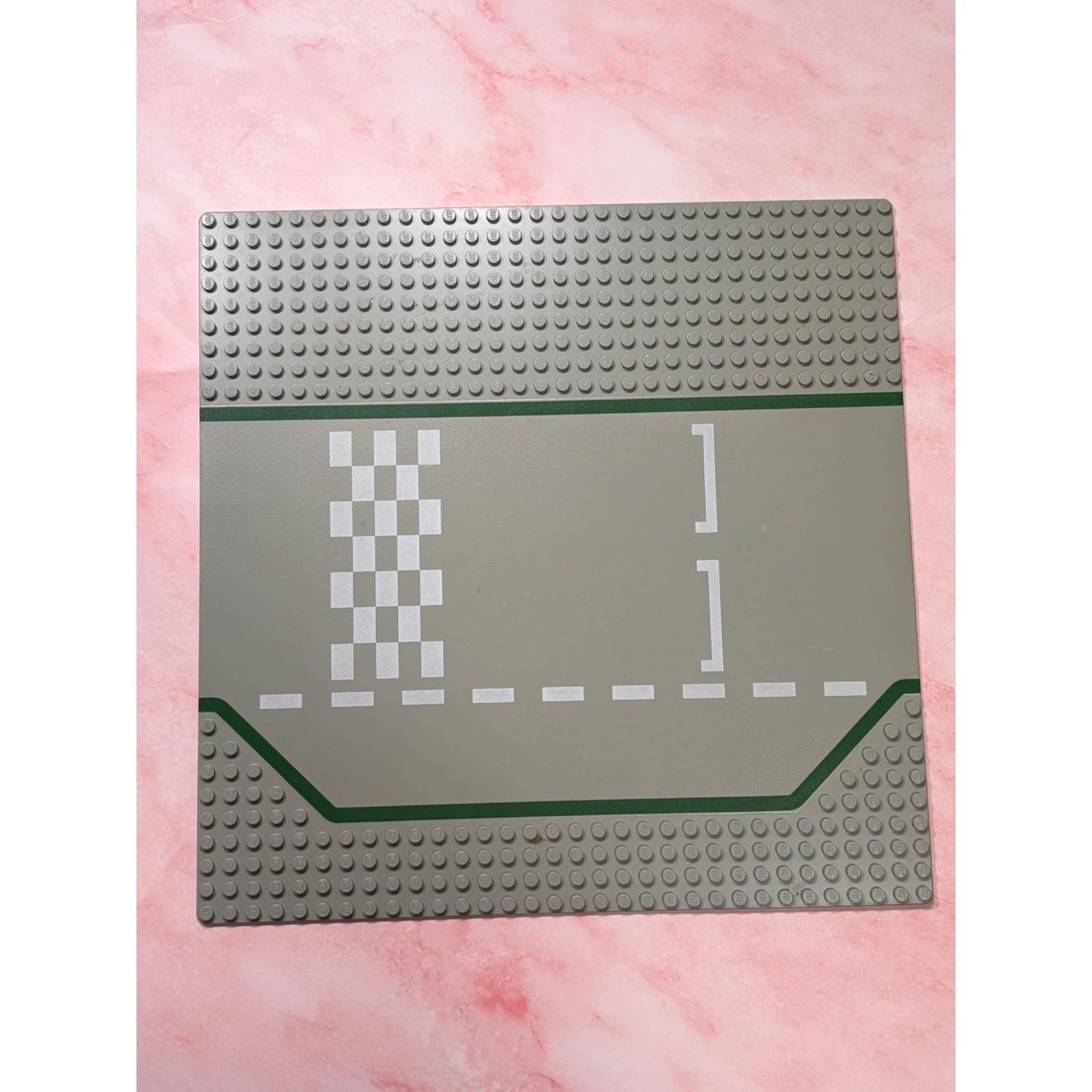 VTG Lego Old Gray Base Plate 32 x 32 Race Track Finish Line Pit Stop