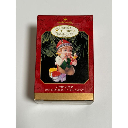 Hallmark Collectors Club Ornament 1999 “Arctic Artist” Elf Painting Toy Soldier