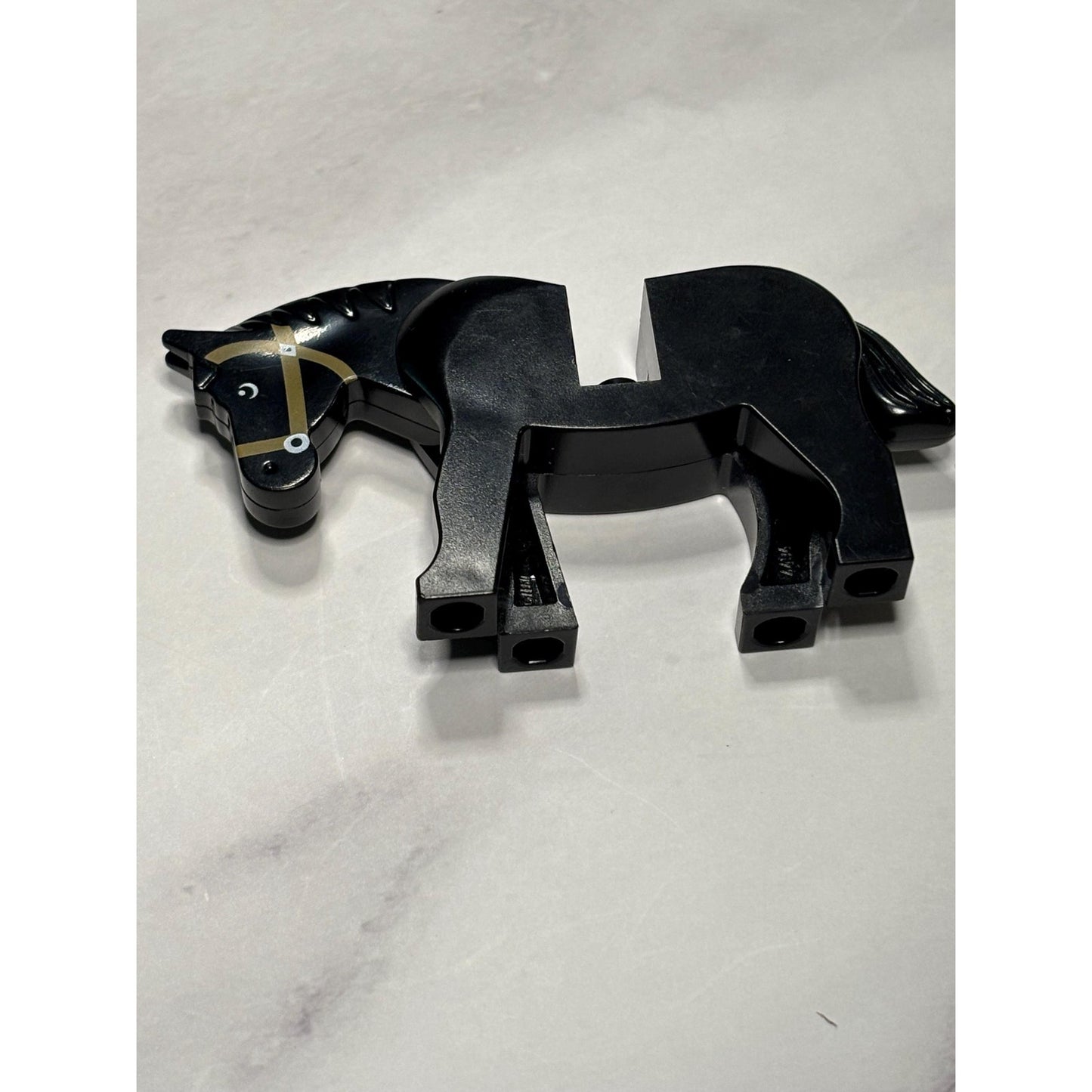 1x Lego Animal Horse Black Pupils White Bridle Light Nougat 7187 4493c01pb07