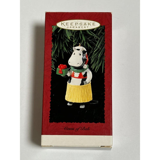 Hallmark Keepsake Cows of Bali Christmas Ornament 1995 Shoebox