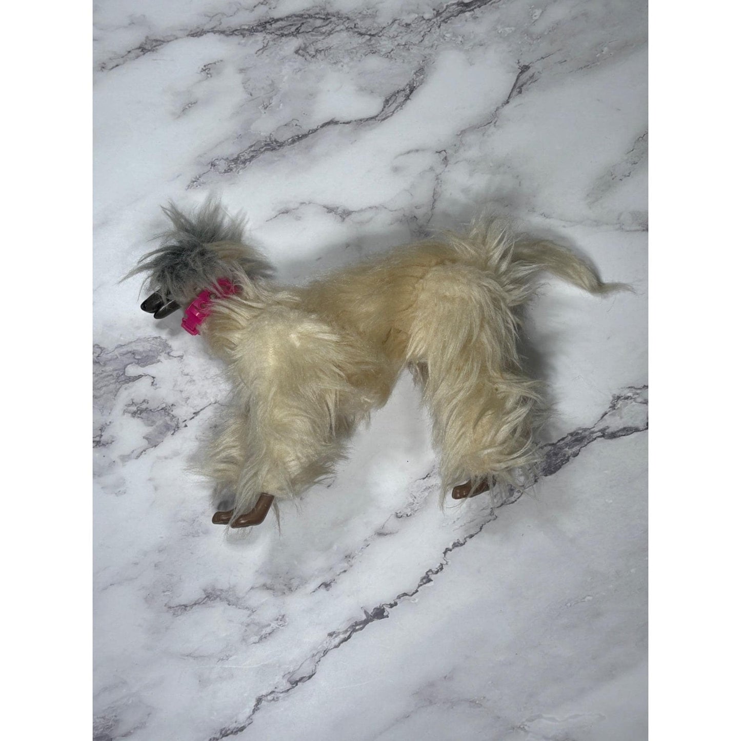 Barbie Beauty Dog Afghan Hound Poseable Figure Mattel 1981 Tan/Brown long hair