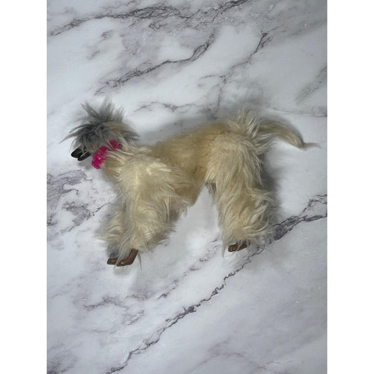 Barbie Beauty Dog Afghan Hound Poseable Figure Mattel 1981 Tan/Brown long hair