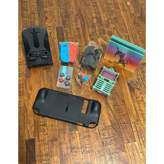 Lot of 8 Zelda Nintendo Switch Accessories, Stand, Case, Joy cons, Charging Port