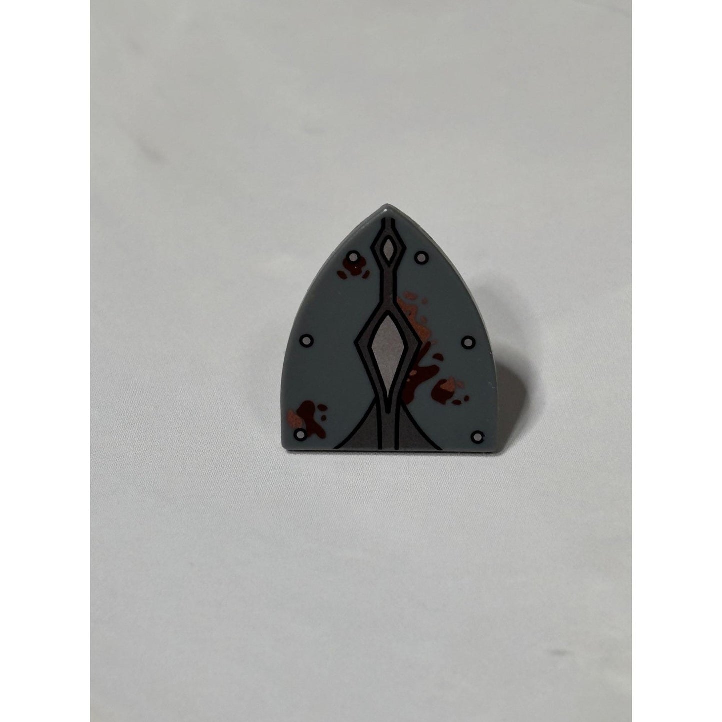 Lego Hobbit Shield Triangular Silver Studs 3846pb037 For Set 79008 Pirate Ship