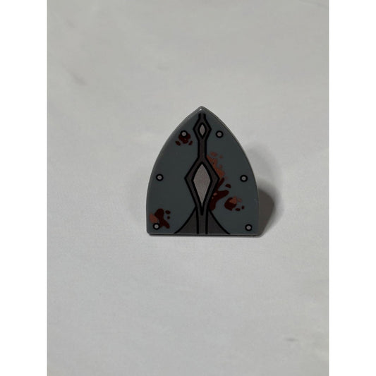Lego Hobbit Shield Triangular Silver Studs 3846pb037 For Set 79008 Pirate Ship