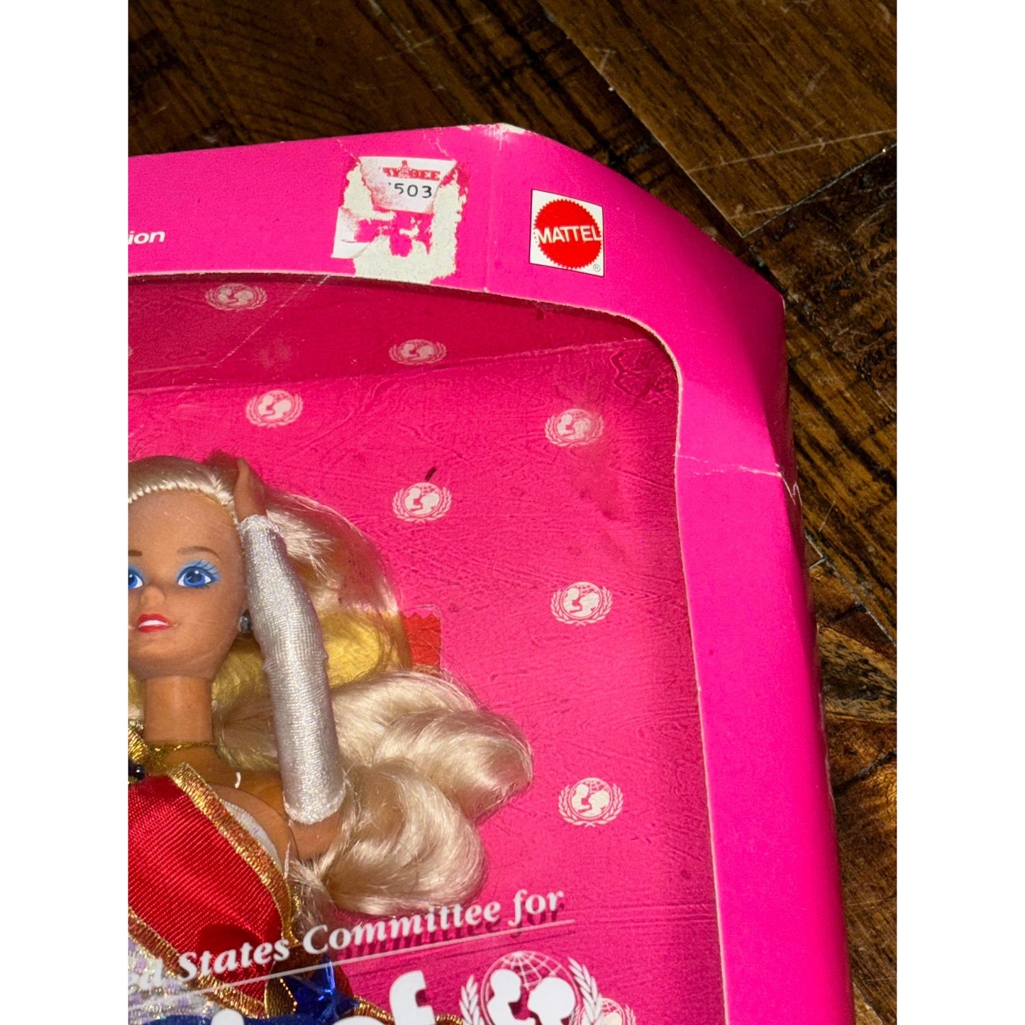 Vintage 1989 UNICEF Blonde BARBIE Girl Red, White & Blue Patriotic NRFB #1920