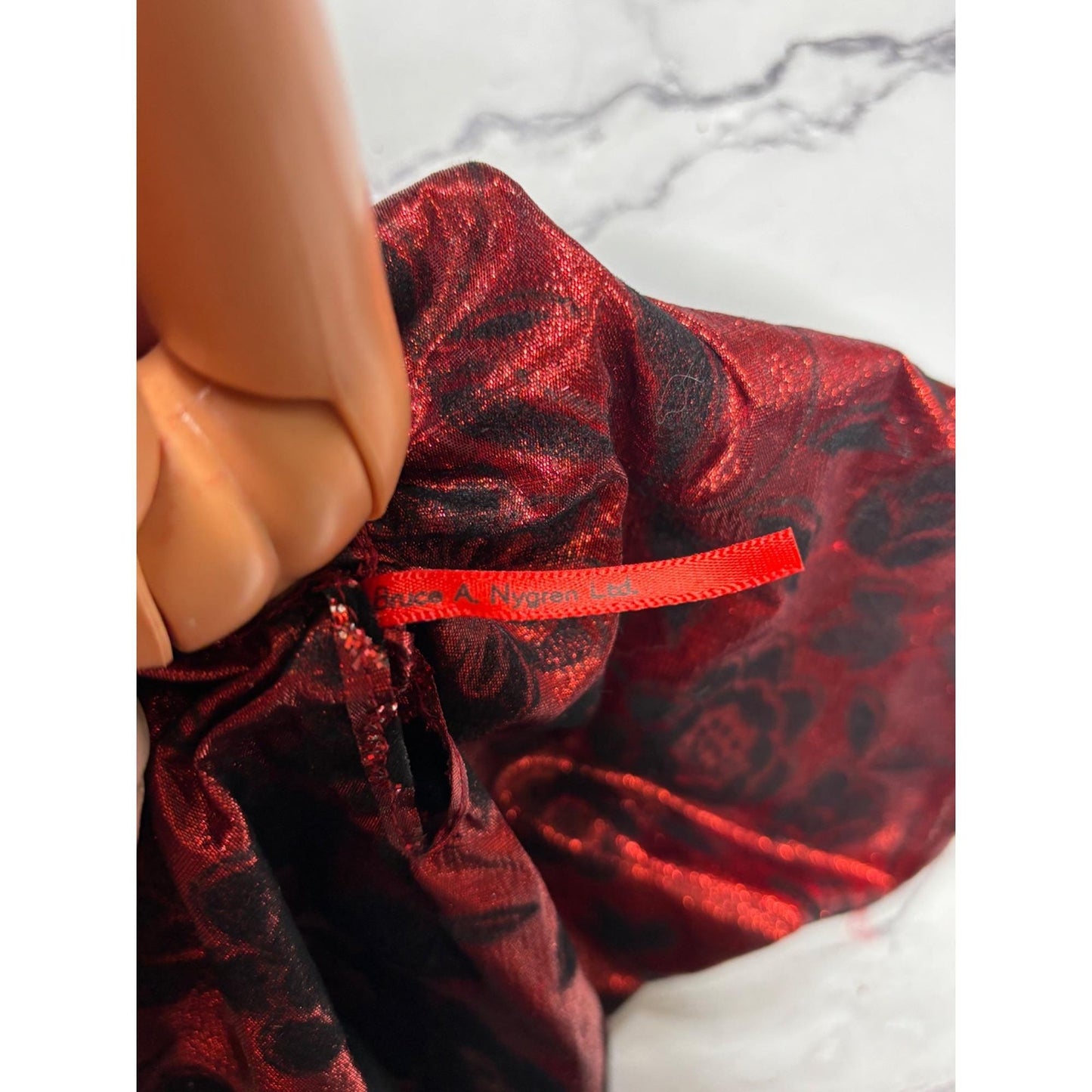 OOAK Barbie By Bruce A Nygren Custom Gown Hairdo Artist Designer Doll red