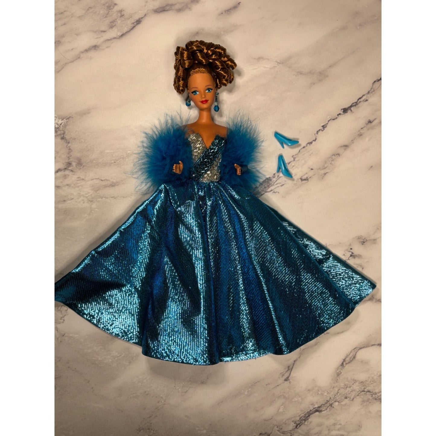 OOAK Barbie By Bruce A Nygren Custom Gown Hairdo Artist Designer Doll Blue