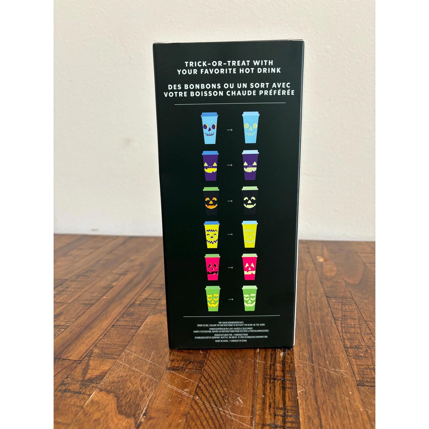 New Limited Edition Starbucks 2024 Glow in Dark Reusable Pumpkin Face Hot Cups