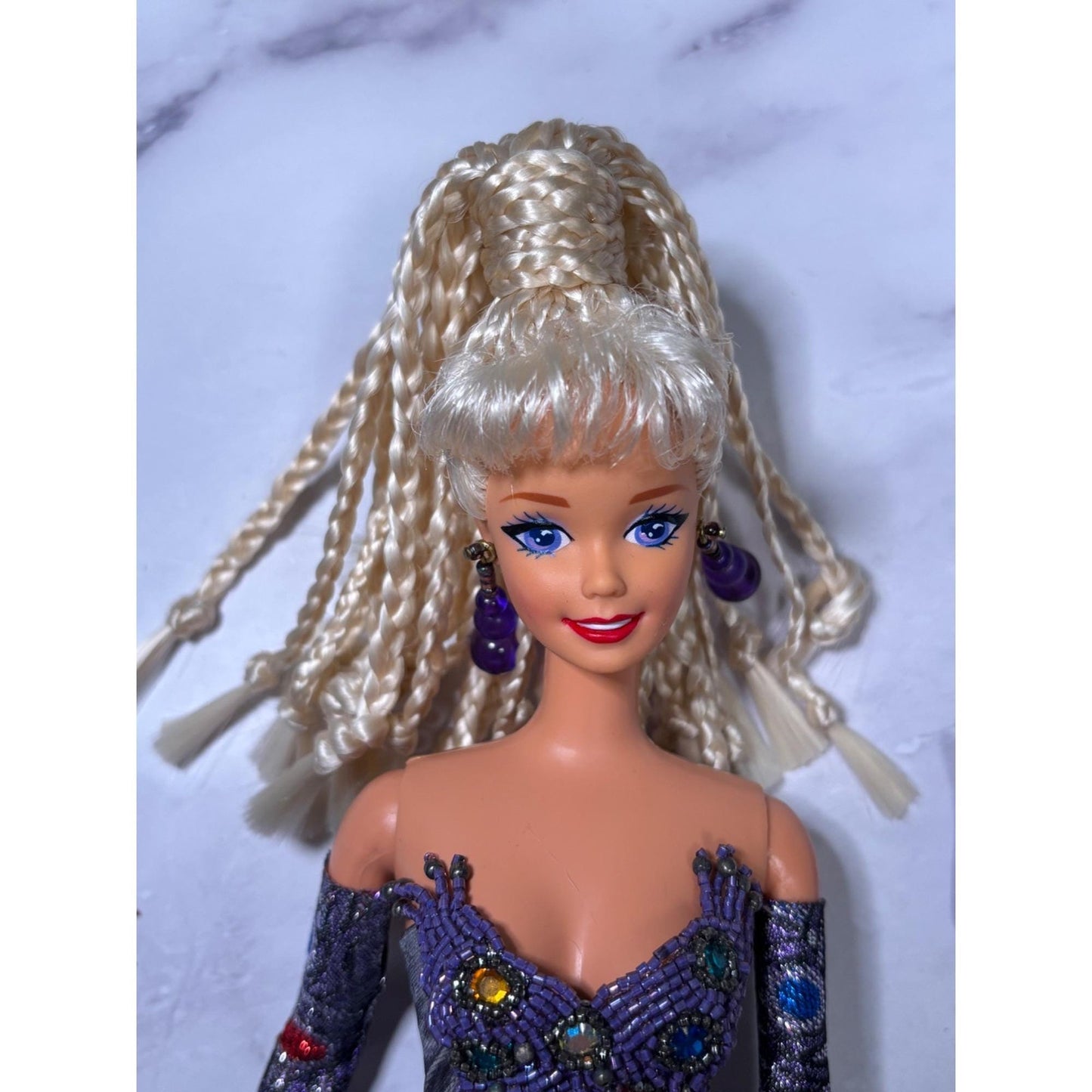 OOAK Barbie By Bruce A Nygren Custom Gown Hairdo Artist Designer Doll purple