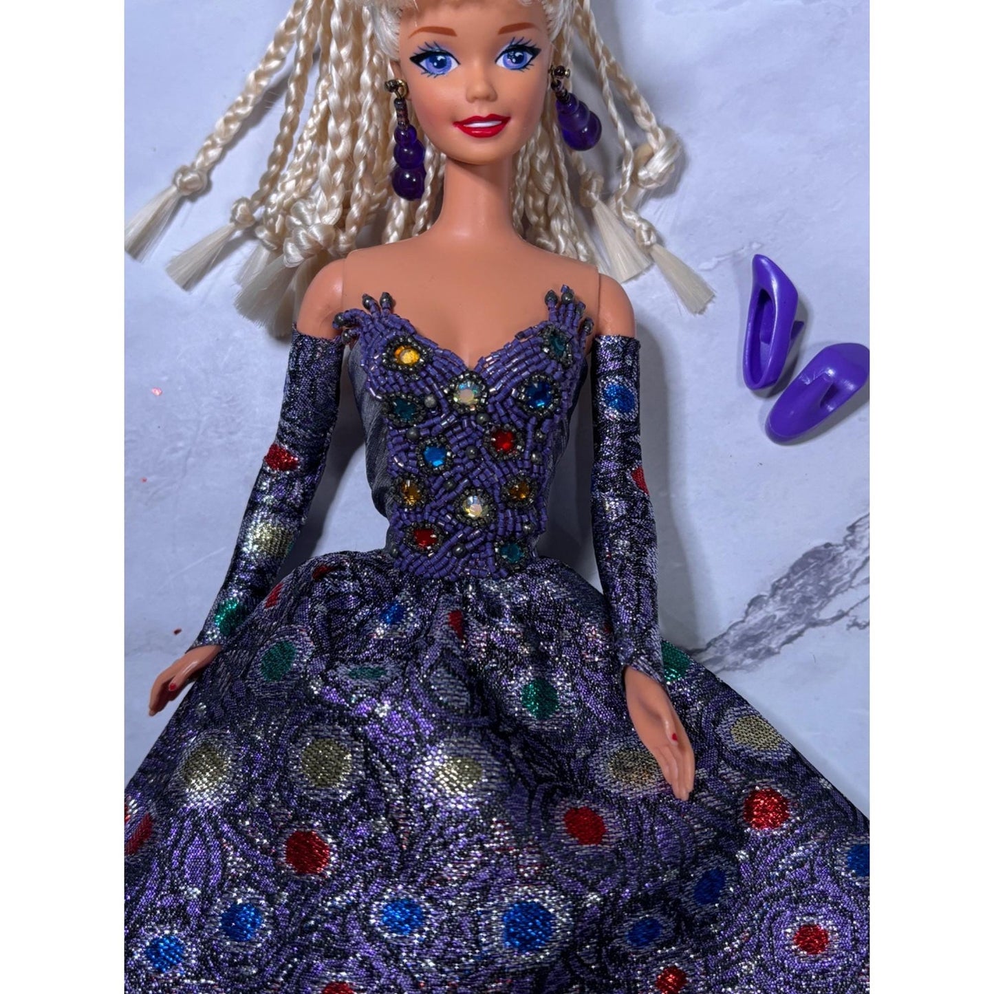 OOAK Barbie By Bruce A Nygren Custom Gown Hairdo Artist Designer Doll purple