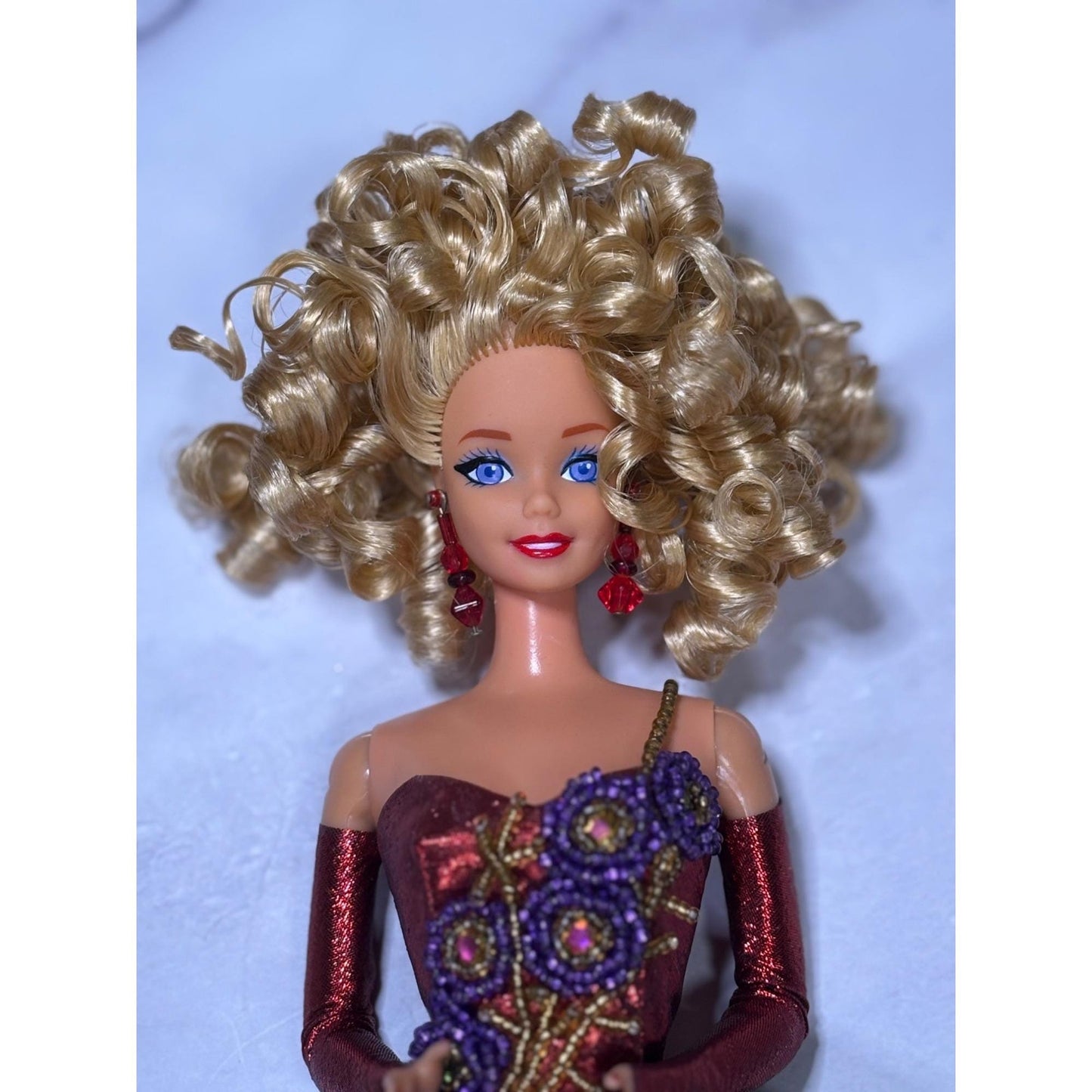 OOAK Barbie By Bruce A Nygren Custom Gown Hairdo Artist Designer Doll red gold